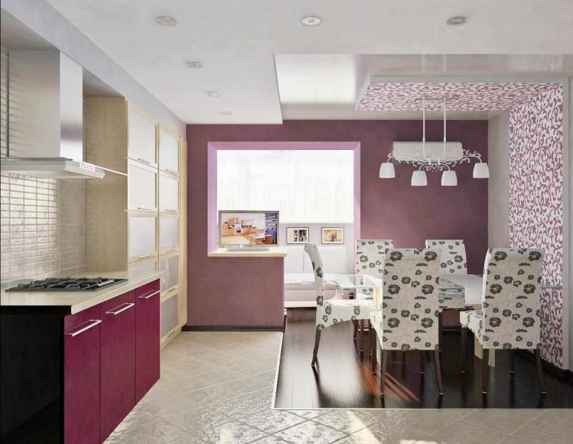 Какой подобрать цвет кухни в фиолетовым обоям. Какие обои подойдут для оформления фиолетовой кухни? Сочетание сиреневого с серым: какие обои подойдут для серо-сиреневого дуэта