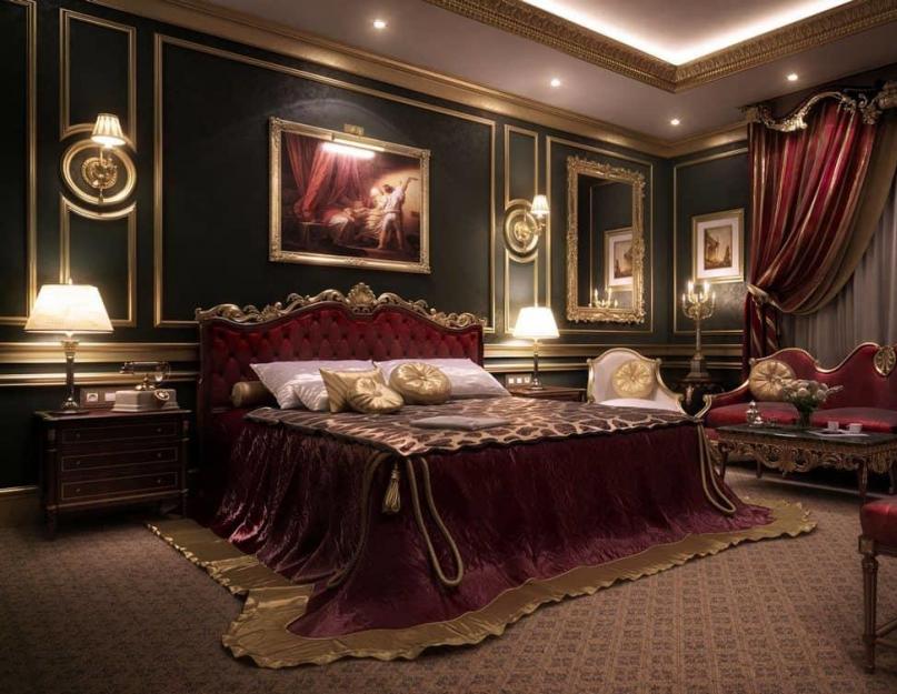 Королевский интерьер спальни. Королевская спальня