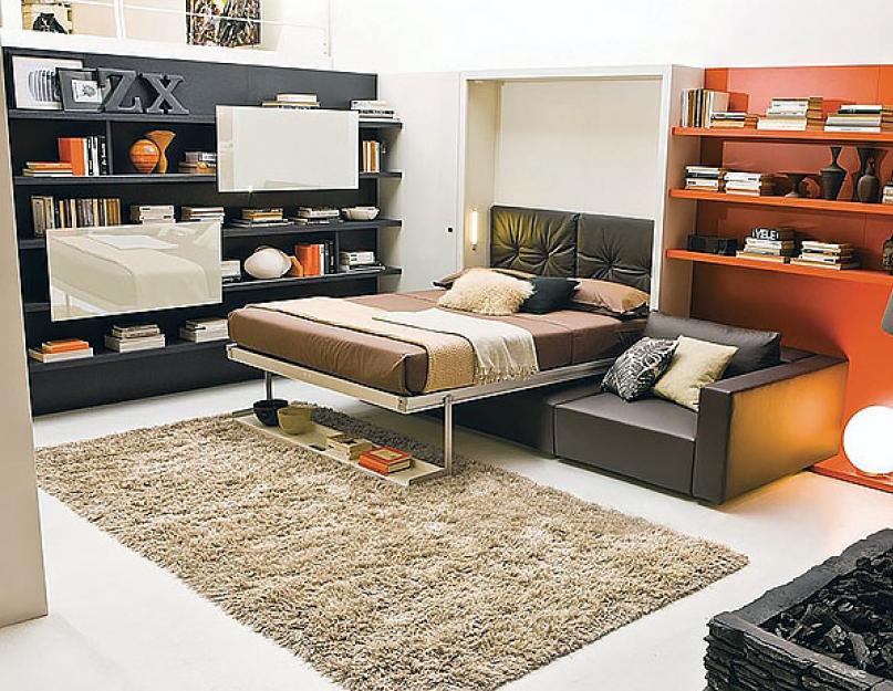 Мебель для маленькой спальни с диваном. Интерьер спальни с диваном: «удобная» экономия пространства