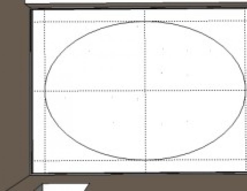 Как нарисовать овал на потолке для светильников