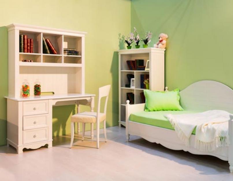 Зеленая мебель и аксессуары в интерьере гостиной, спальни и детской (36 фото). Светло зеленая детская мебель в стиле кантри «olivia» («оливия») Детская оранжево салатовая