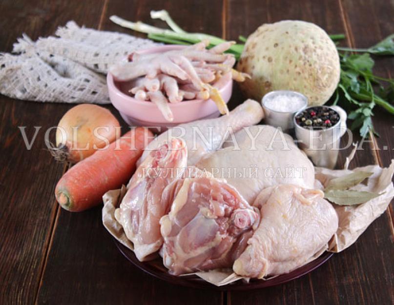Холодец из куриных ножек без желатина. Холодец из курицы: особенности приготовления, рецепты и отзывы
