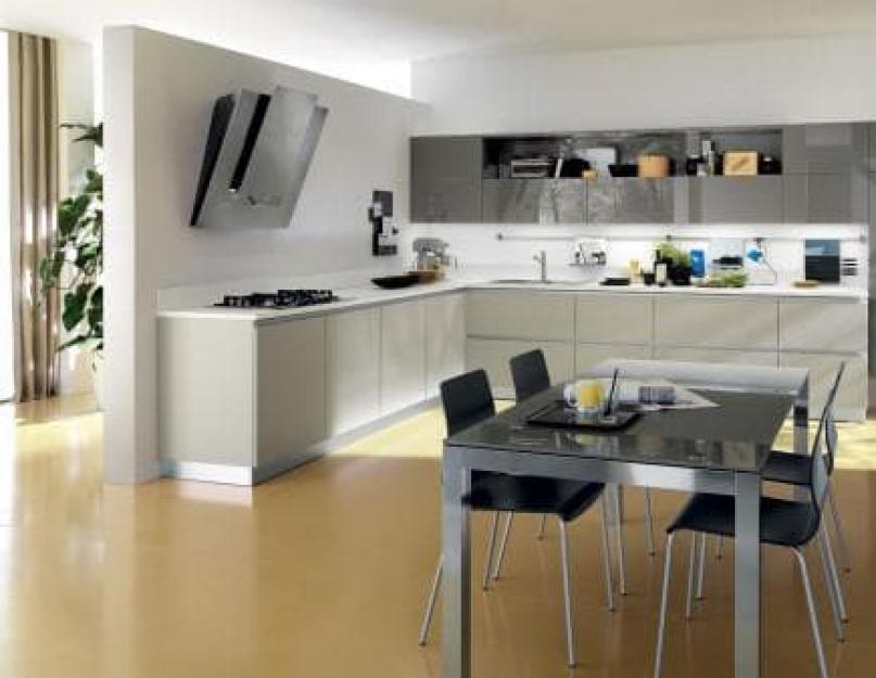 Кухни угловые белые без верхних шкафов. Кухня без верхних шкафчиков: свежие решения в дизайне кухонной мебели