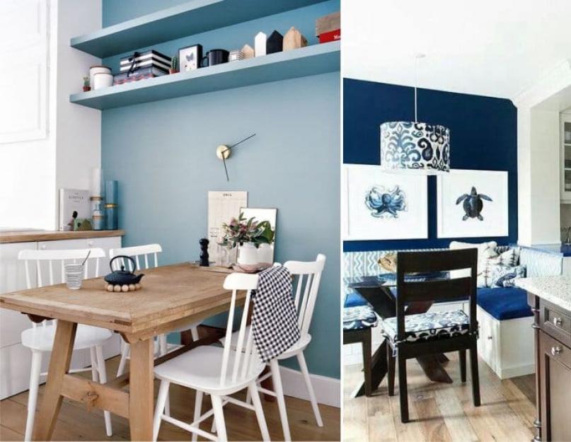 Идеи кухни синей со. Синяя кухня: сочетание цвета, фото реальных и нтерьеров