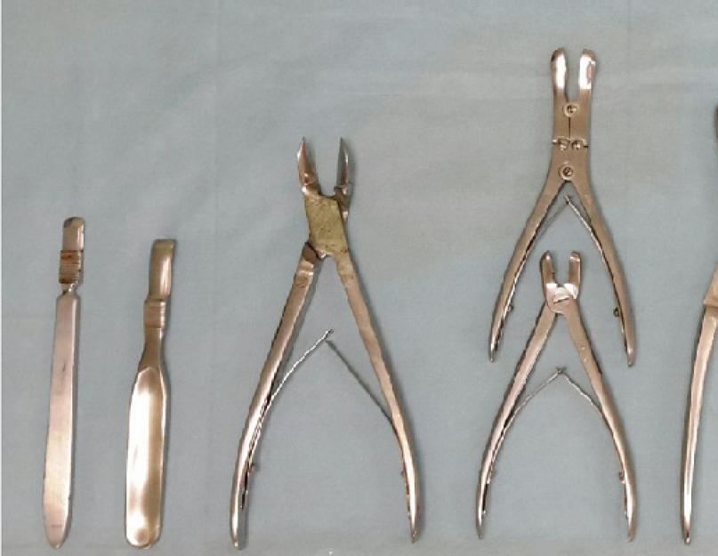 Общая и специальная группы инструментов. Наборы хирургических инструментов - описание