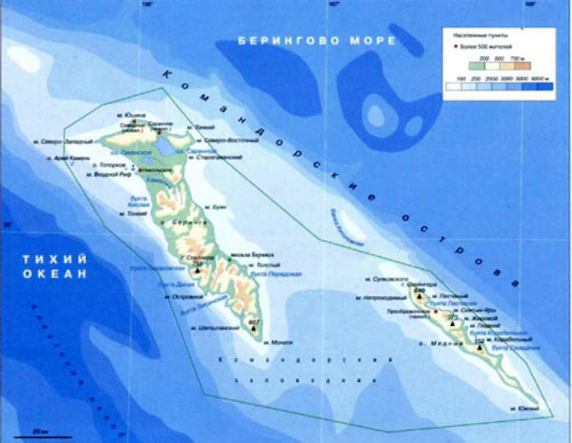 Командорские острова фото на карте