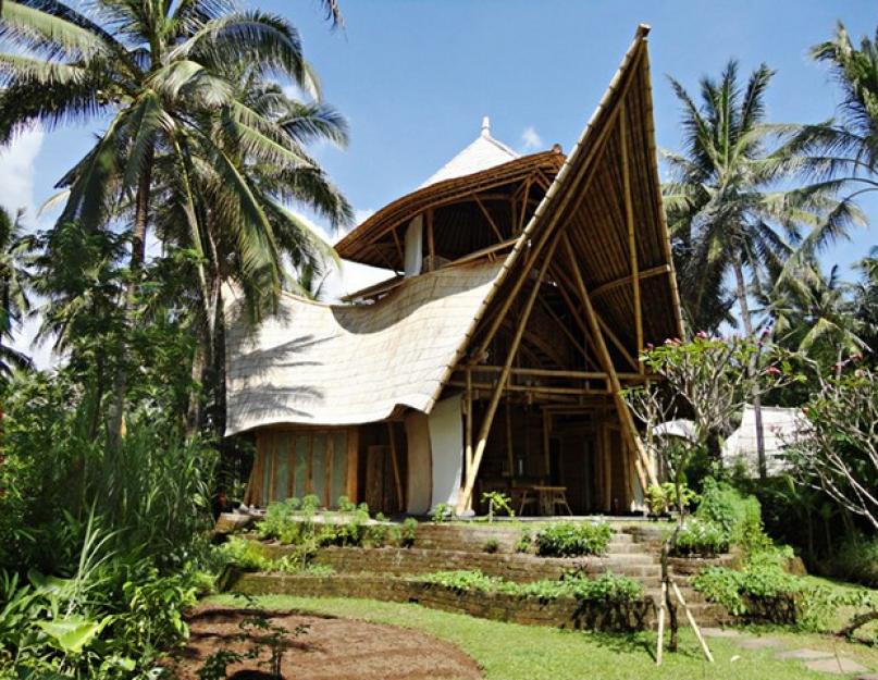 Бамбуковый домик. Бамбук в строительстве