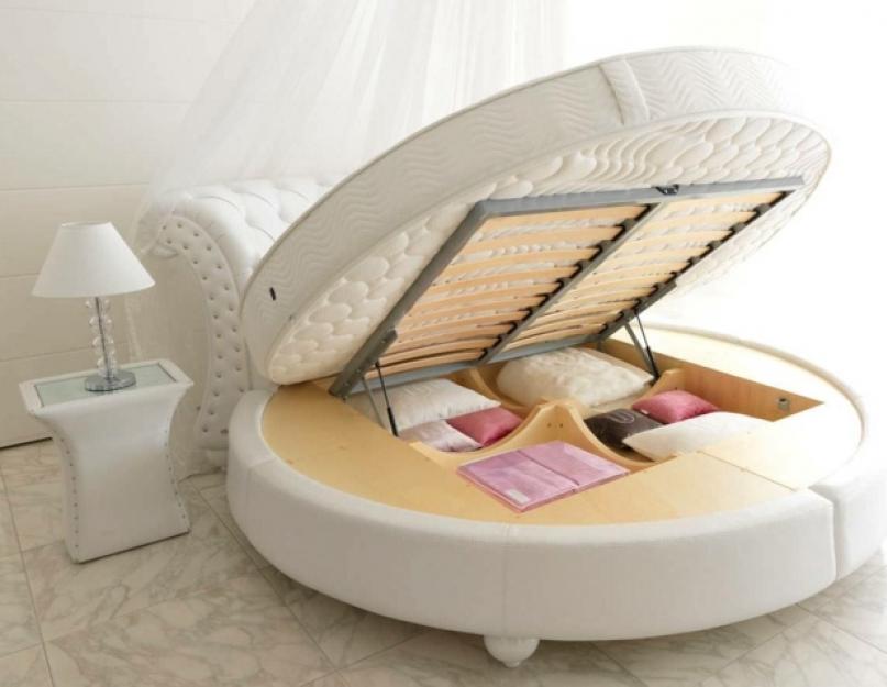 Круглая кровать с прямоугольным матрасом. Круглые кровати – смелое решение для интерьера современной спальни