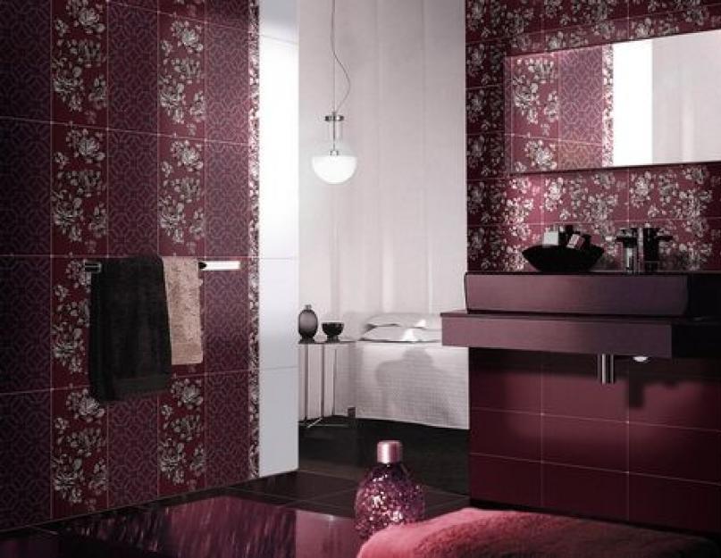Плитка для ванной цвета бордо и золото. Бордовая ванная — особенности изысканных сочетаний и специфика применения цвета (90 фото)