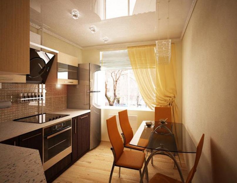 Ремонт кухни 9 м2. Кухня в стиле модерн с выходом на балкон