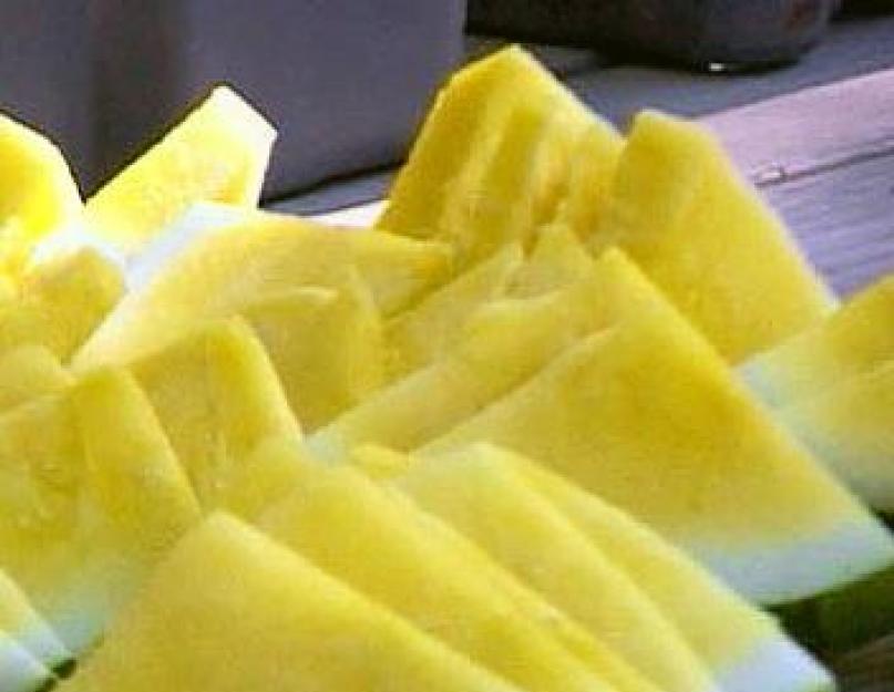 Бывают ли желтые арбузы. Желтый арбуз: с чем скрещен, польза и вред