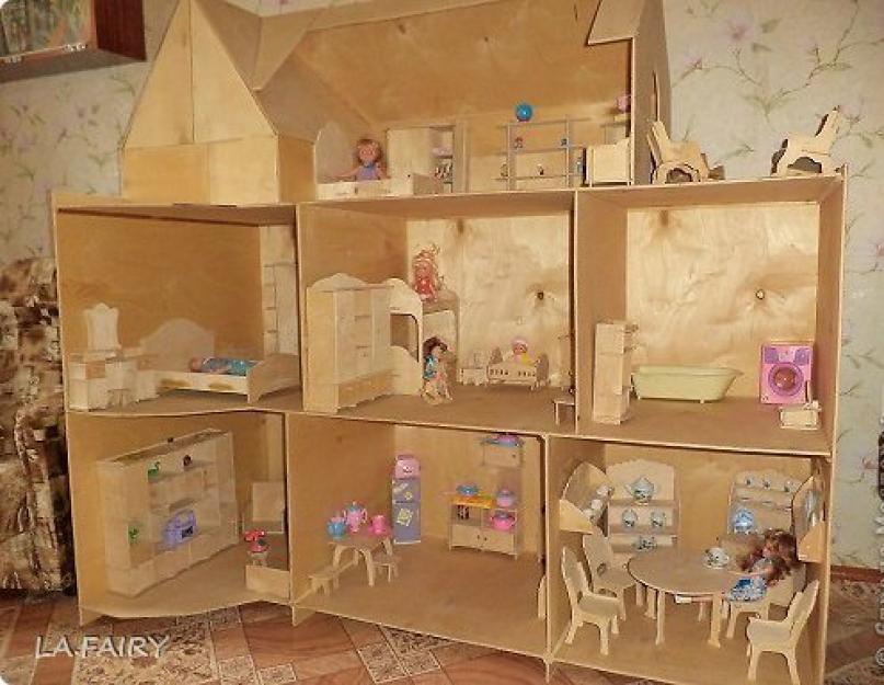 Дом для кукол из фанеры схемы. Кукольный домик из фанеры