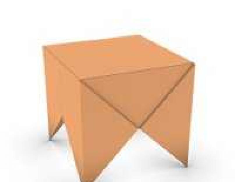 Бумажный стол. Оригами стол – простая схема сборки