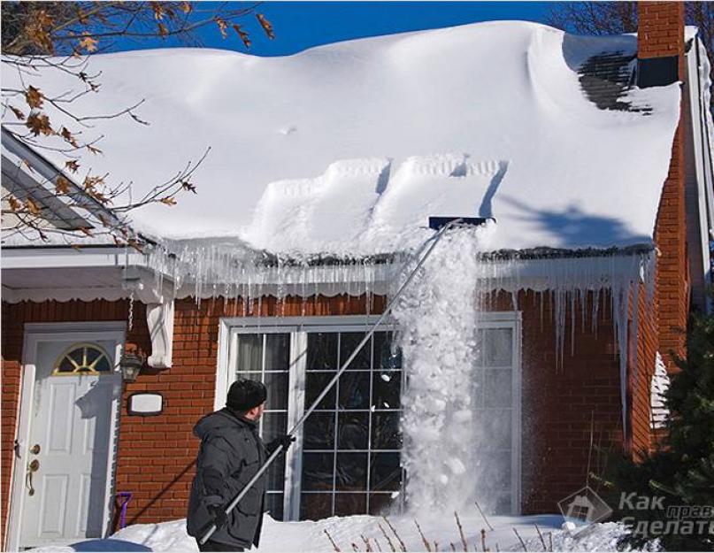 Как почистить снег с крыши без лопаты. Сумасшедший, но эффективный метод убрать снег с крыши дома! Нагревательный кабель на крыше