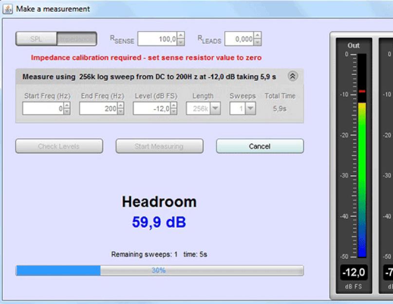 Тест систем автоматической калибровки под особенности помещения (Room EQ). Тест систем автоматической калибровки под особенности помещения (Room EQ) Измерение импеданса акустики с помощью rew