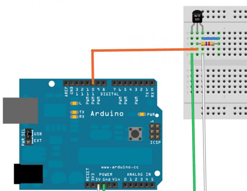 Ds18b20 arduino подключение несколько датчиков. DS18B20 подключение к Arduino