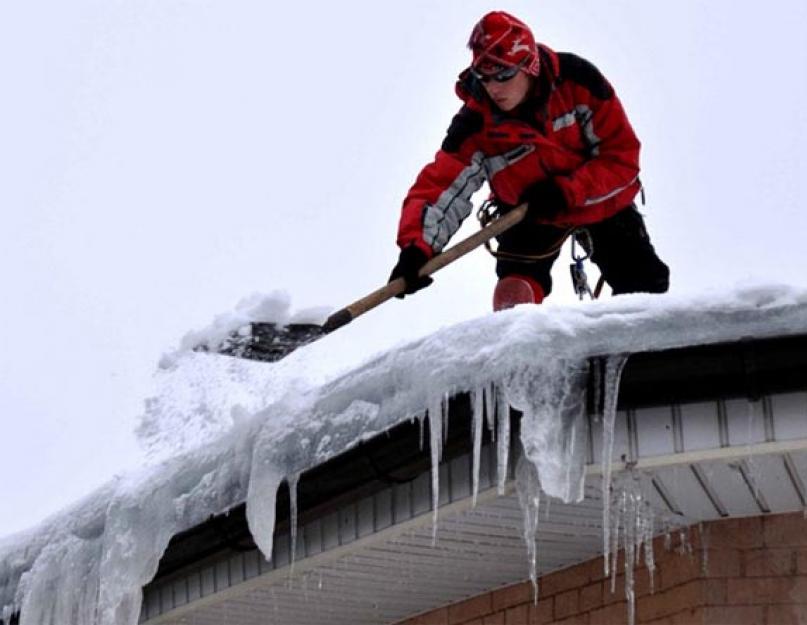 Как сбросить снег с крыши дома. Уборка снега с крыши дома: риски, особенности и способы уборки снега и наледи с крыш домов