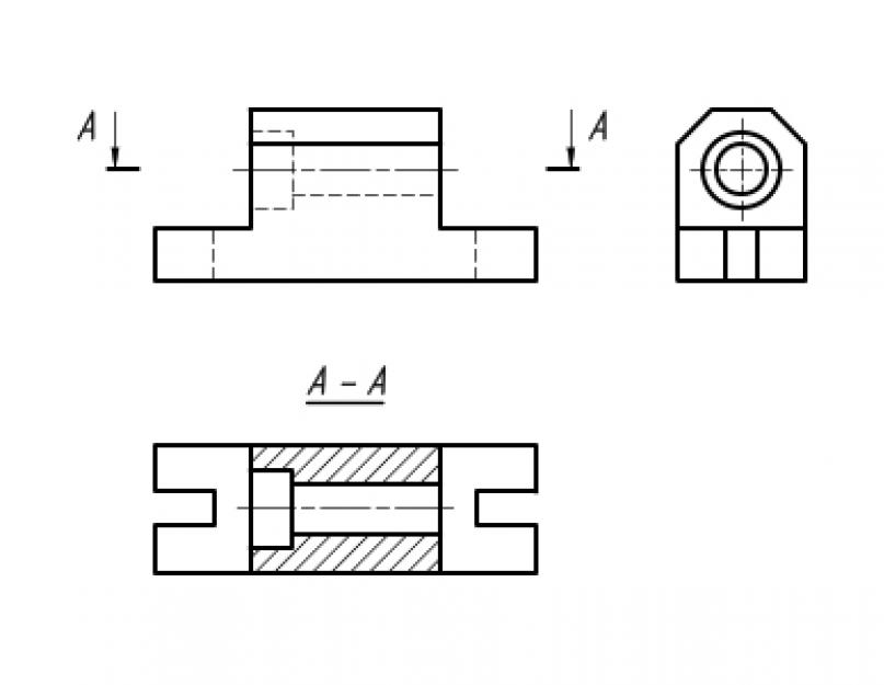 Горизонтальный разрез. Горизонтальный разрез на чертеже. Простой горизонтальный разрез на чертеже. Горизонтальный разрез детали на чертеже. Горизонтальное сечение на чертеже.