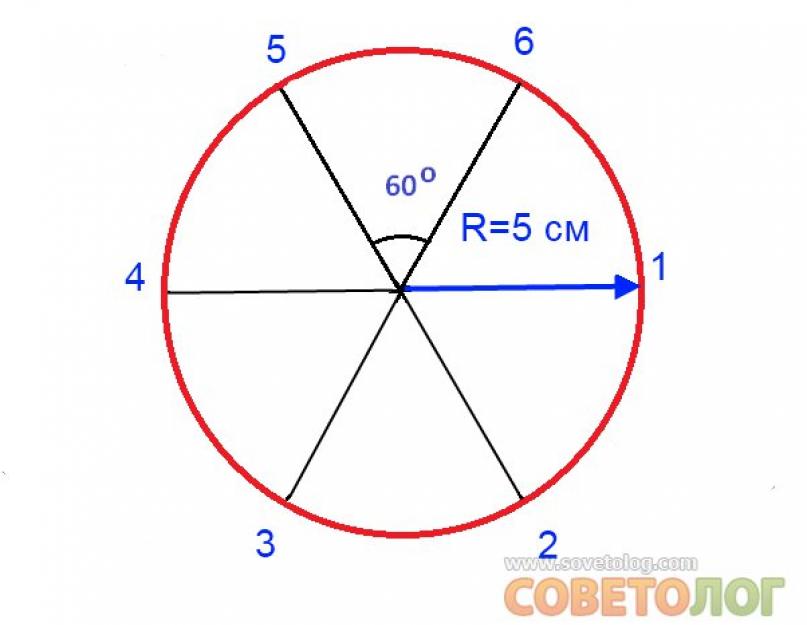 Разделить круг на 9 равных частей. Деление окружности на любое число равных частей