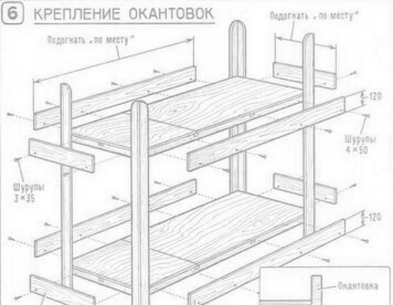 Двухъярусная кровать для детей своими руками из дерева с чертежами и фото пошаговая инструкция