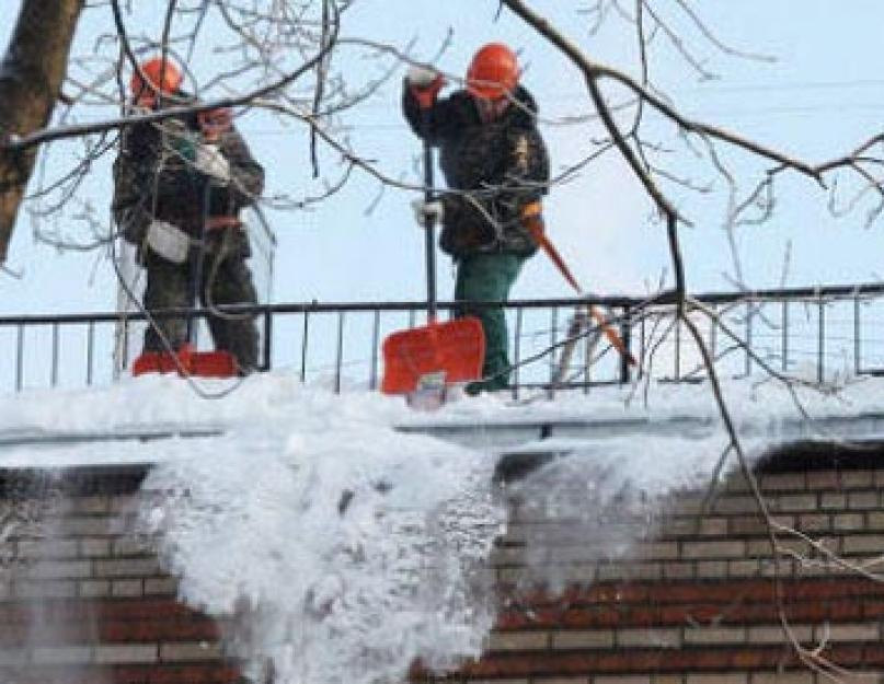 Как снять снег с крыши. Уборка снега с крыш, как обязательный вид работ в зимний период