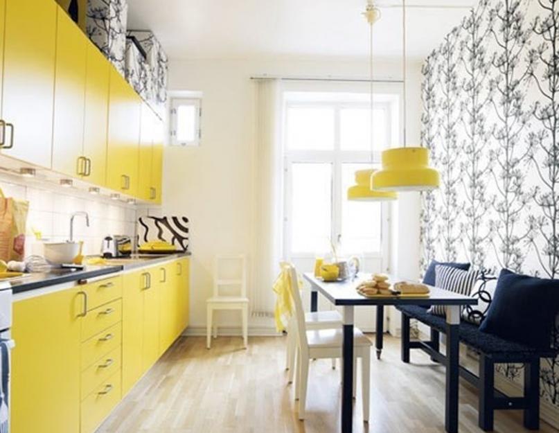 Дизайн кухни с желто зелеными обоями. Желтая кухня (48 фото) – выбор для оптимистов