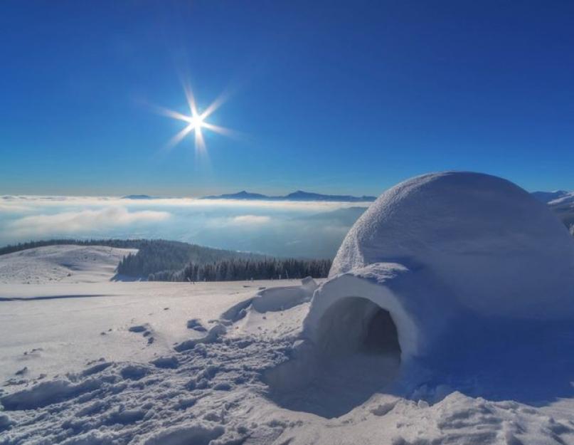 Жилище которое строят эскимосы из снега. Как построить эскимосский иглу своими руками