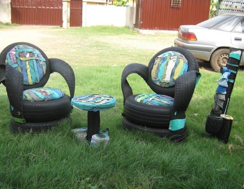 Фигуры из колесных шин. Поделки из шин для сада (42 фото): изготовление клумбы, практичных поделок и пуфика