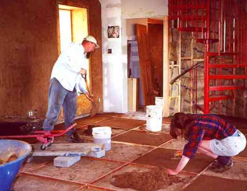 Как устроить глинобитные полы в домашнем сарае. Натуральный глиняный пол — миф или реальность? Декоративная обработка глиняного покрытия
