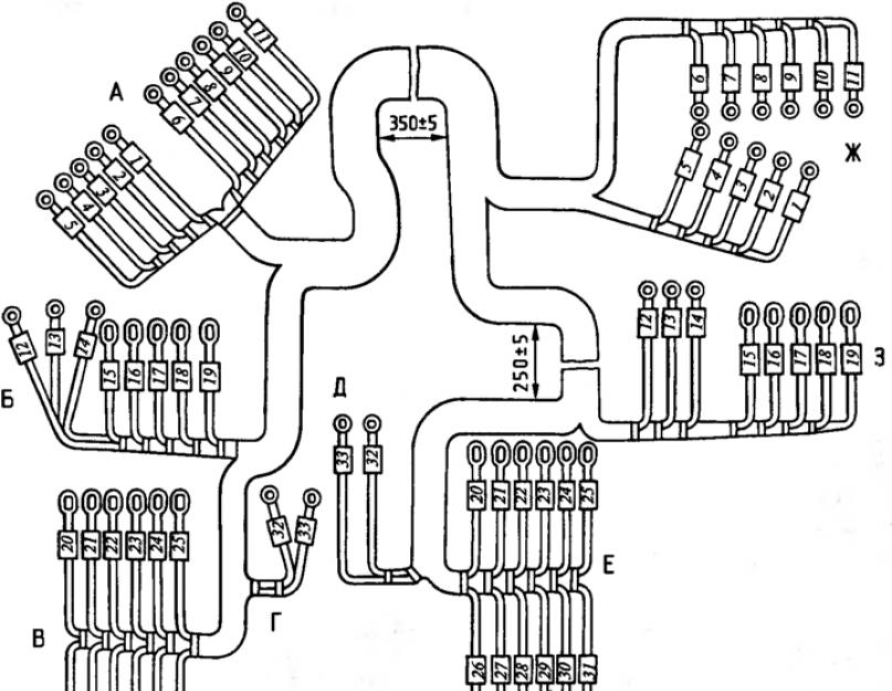 Сборочные чертежи жгутов и кабелей. Чертежи жгутов, кабелей и проводов