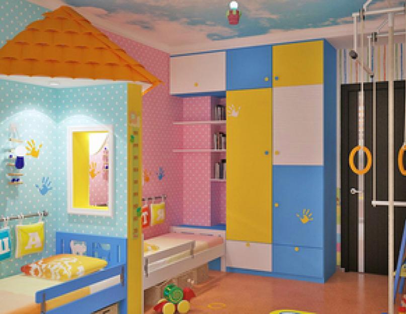 Цвет стен в детской для разнополых детей. Правила зонирования детской комнаты для разнополых детей и идеи для дизайна интерьера