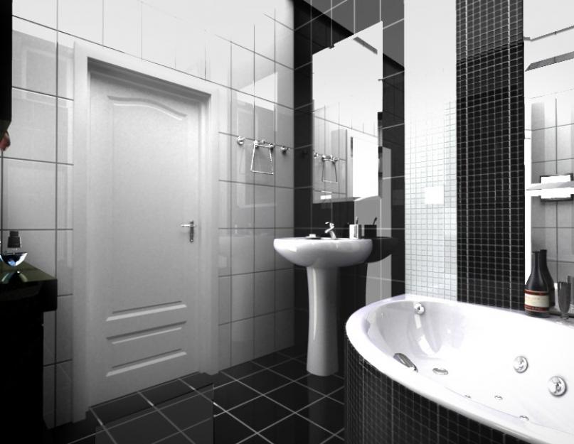 Плитка для ванной темная. Дизайн ванной комнаты с черной плиткой на полу