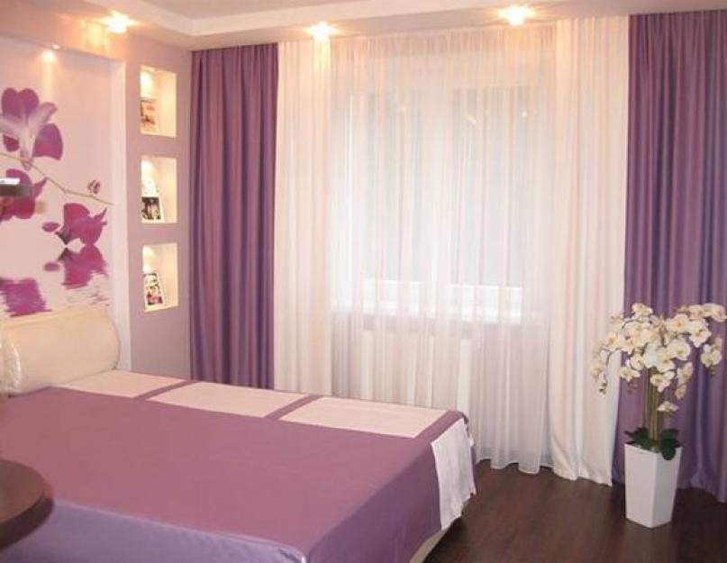 Фиолетовые обои в спальне. Дизайн спальни в сиреневых тонах — подборка удачных интерьеров