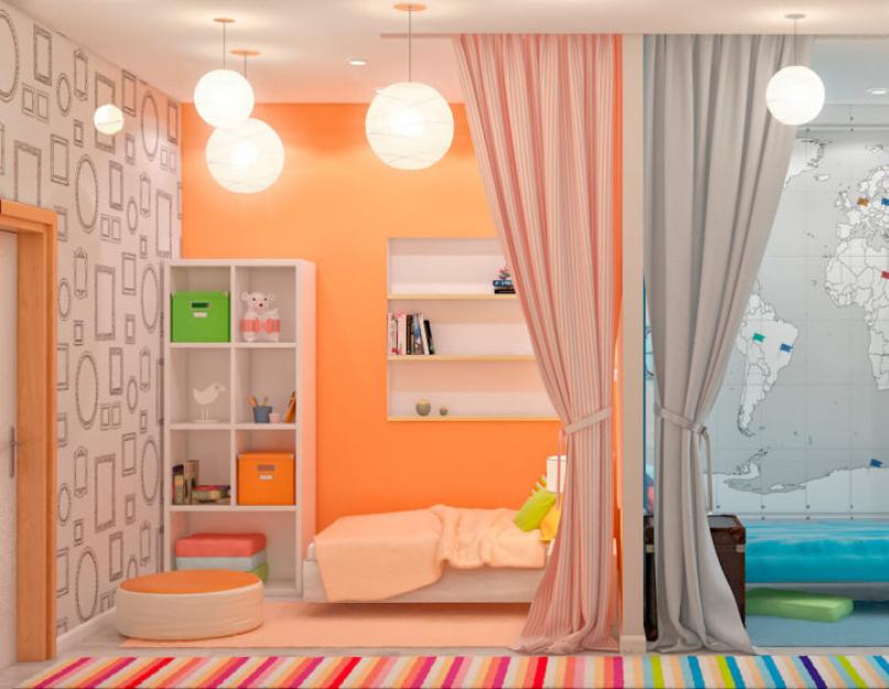 Детские комнаты для разнополых детей одного возраста. Варианты детской комнаты для разнополых детей